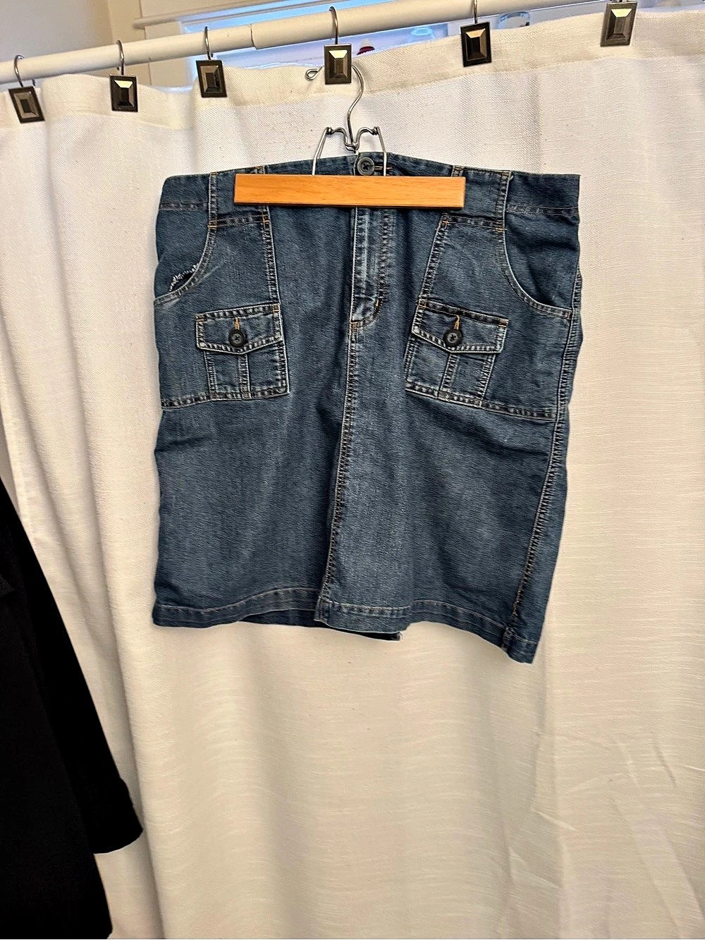 18.5” w Cherokee Utility Pocket Denim Skirt Blue Size 18 - Picture 3 of 6